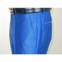 Mens Tuxedo Formal Suit ROYAL DIAMOND Slim Fit 3Pc Vested shiny Satin SL83 Blue image 2