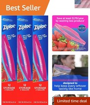 36 Pack of 2 Gallon Freezer Safe Bags with Triple Seal &amp; Easy Grip Design - $58.00