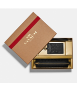 Coach Boxed Pencil Case Id Lanyard Set In Signature Leather ~NWT~ Black ... - €82,26 EUR
