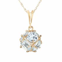 Galaxy Gold GG 14k14&quot; Yellow Gold Necklace with Natural Aquamarines - £271.12 GBP