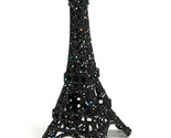 Silver Tree Eiffel Tower Christmas Ornament Black Glitter  - $12.10