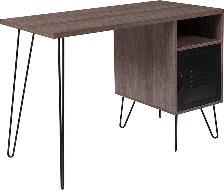 Rustic Desk with Cabinet Door NAN-JN-21735T-GG