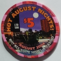 Hot August Nights! $5 Rio Las Vegas Limited Edition 500 Casino Chip - £7.95 GBP