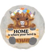 Highland Cow 13022 Home Where Herd Is Stepping Stone 9.625&quot; D Spoontiques - $526.65 MXN