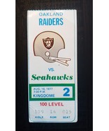 1977 Oakland Raiders @ Seattle Seahawks - Aug. 18 ~ Ticket Stub Kingdome - €5,93 EUR