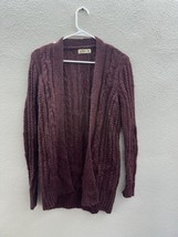 Hollister Womens Cardigan Sweater Size XS Maroon Cable Knit Open Front - $18.48