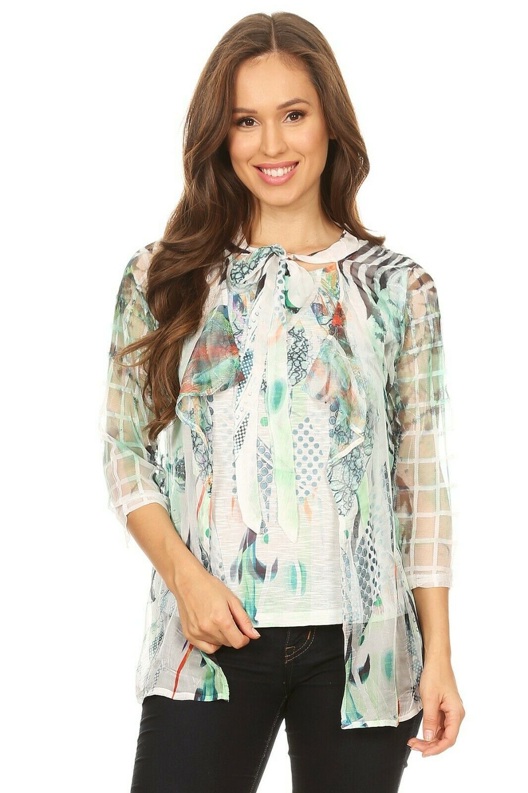 Primary image for Women's Multi Color Cardigan and Sleeveless Top