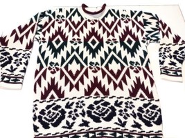 Vintage Cut AU Womens Knit Pullover Sweater Floral Aztec Size 1X? See Ms... - $27.71