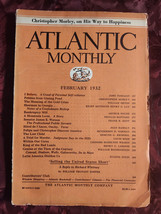 ATLANTIC February 1932 Christopher Morley Arthur Pound Phyllis Bottome  - £8.45 GBP