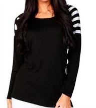 Angel dot stripe scoop top in Black/White - £46.52 GBP