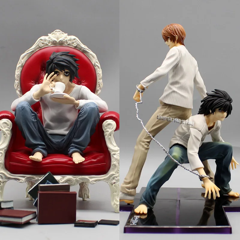 24cm L Lawliet Death Note Action Figures Yagami Light Sitting on The Sofa DEATH - £45.77 GBP+