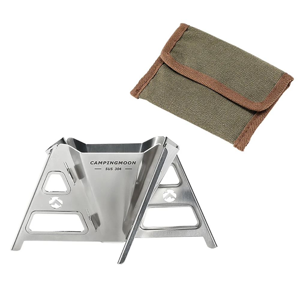CAMPINGMOON Stainless Steel Camping Coffee Filter Rack Folding Portable Reusable - £24.54 GBP