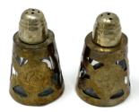 Vintage Embossed and Cutout Silver Salt and Pepper Shakers - $14.24