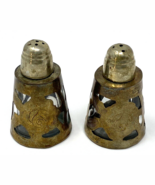 Vintage Embossed and Cutout Silver Salt and Pepper Shakers - $265.66 MXN