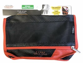 Mead Five Star Black Red XPANZ Pencil Pouch School Binder Storage Compartment - £4.78 GBP