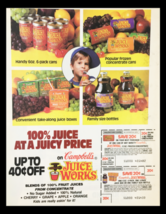 1988 Campbell&#39;s Juice Works Fruit Juices Circular Coupon Advertisement - £15.11 GBP