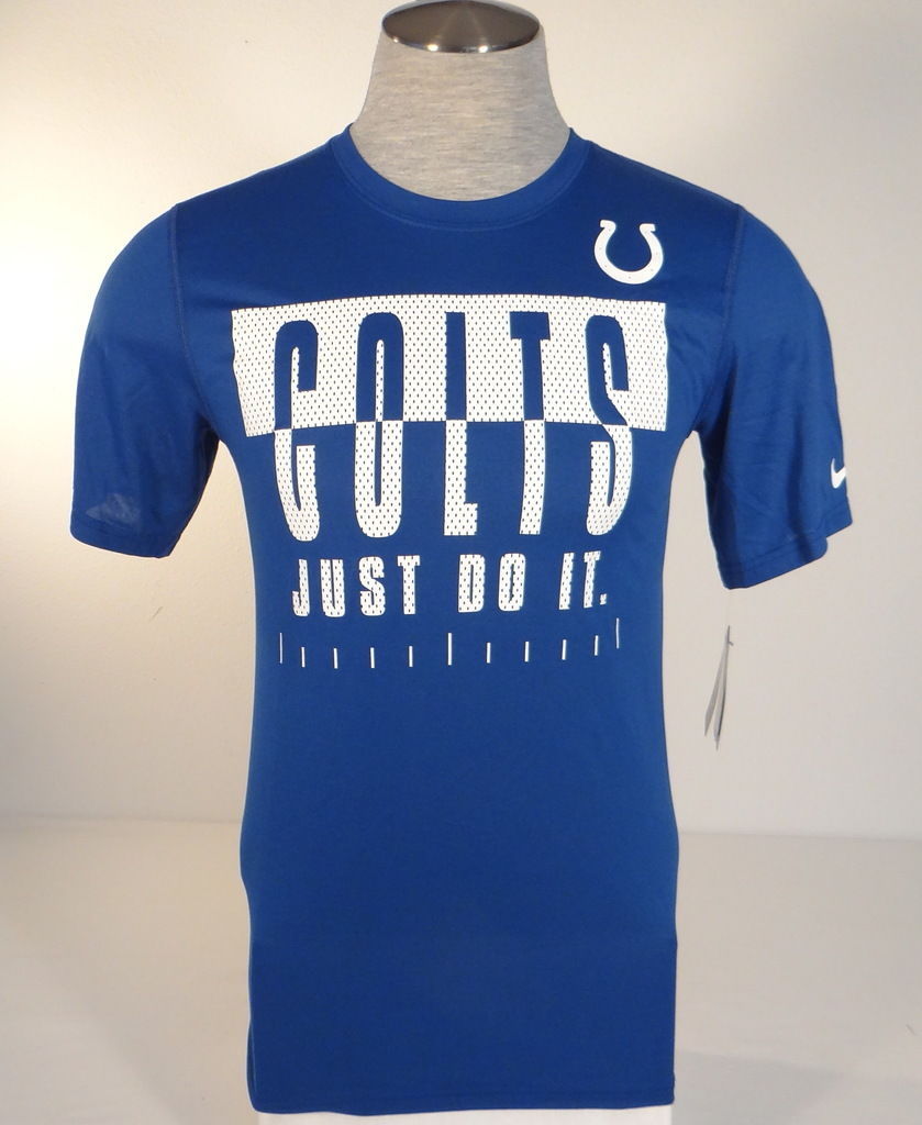 Nike Indianapolis Colts Just Do It Blue Short Sleeve Athletic Shirt Men's NWT - $49.99