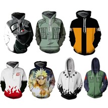 Naruto0 Hokage Ninjia Hoodie Cosplay Costume Hooded Jacket Pullover Sweatshirt - £17.36 GBP