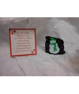 Ganz &quot;Green Snowman Bean Hat Hand Paint Lump Coal W/Card&quot; 2&quot;X2&quot; NEW Stoc... - $53.85 MXN