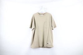 Vintage 90s Russell Athletic Mens Large Faded Blank Pocket T-Shirt Beige Cotton - £28.09 GBP