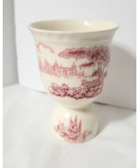 Vtg Johnson Brothers Castle On The Lake Pink / Red Double Egg Cup - $590.04 MXN