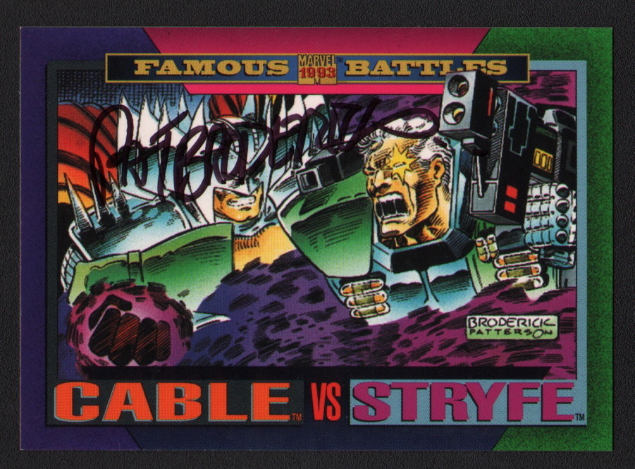 Pat Broderick SIGNED 1994 Marvel Universe X-Men Art Card ~ Cable Vs Stryfe - £12.67 GBP