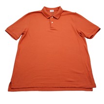 L.L. Bean Shirt Mens Large Orange Polo Rugby Casual Dress Button Camp - $18.69