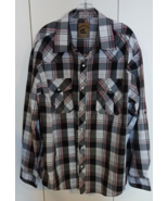 COEVALS CLUB MEN&#39;S PLAID POLYESTER/COTTON SNAP SHIRT-XXL-ROLL/TAB LS-NWO... - $22.84 CAD
