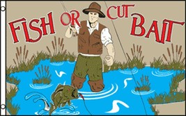 Fish Or Cut Bait Flag Banner 3&#39; x 5&#39; Polyester 100D - £10.14 GBP