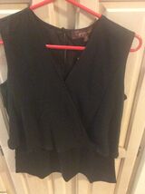 HAL RUBENSTEIN WOMENS BLACK THE ZOEY EASY BREEZY BLOUSE - SIZE MED - SLE... - $32.49