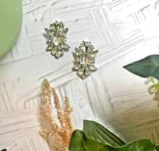 Vtg Stunning Oversized Jewel Statement Clip-On Earrings - £26.11 GBP