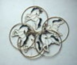 Unicorn Windchime with 5 Unicorns Hanging in Gold Metal Rings - $7.61