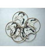 Unicorn Windchime with 5 Unicorns Hanging in Gold Metal Rings - £5.98 GBP