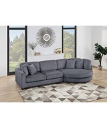 Buxton 2-Piece Gray Corduroy Sectional, Right-Arm-Facing Chaise and Roun... - $1,199.00