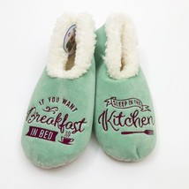 Snoozies Women&#39;s Slippers  If You Want Breakfast in Bed Sleep in Kitchen... - $12.86