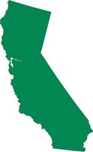 Picniva Green California CA map Removable Vinyl Wall Decal Home Dicor 20 inchs W - £13.05 GBP