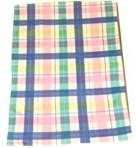 Vintage Baby Blanket Pastels Plaid Fleece Polyester 1990s Blankie 32X42 - £20.85 GBP