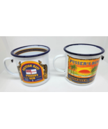 Two PUSSER&#39;S RUM Metal Enamelware Coffee Cups Mugs BRITISH NAVY, PAINKIL... - $19.99