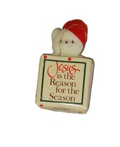 Vintage Sonrise Flocked Teddy Bear in Shopping Bag Christmas Ornament Ma... - $111.65 MXN