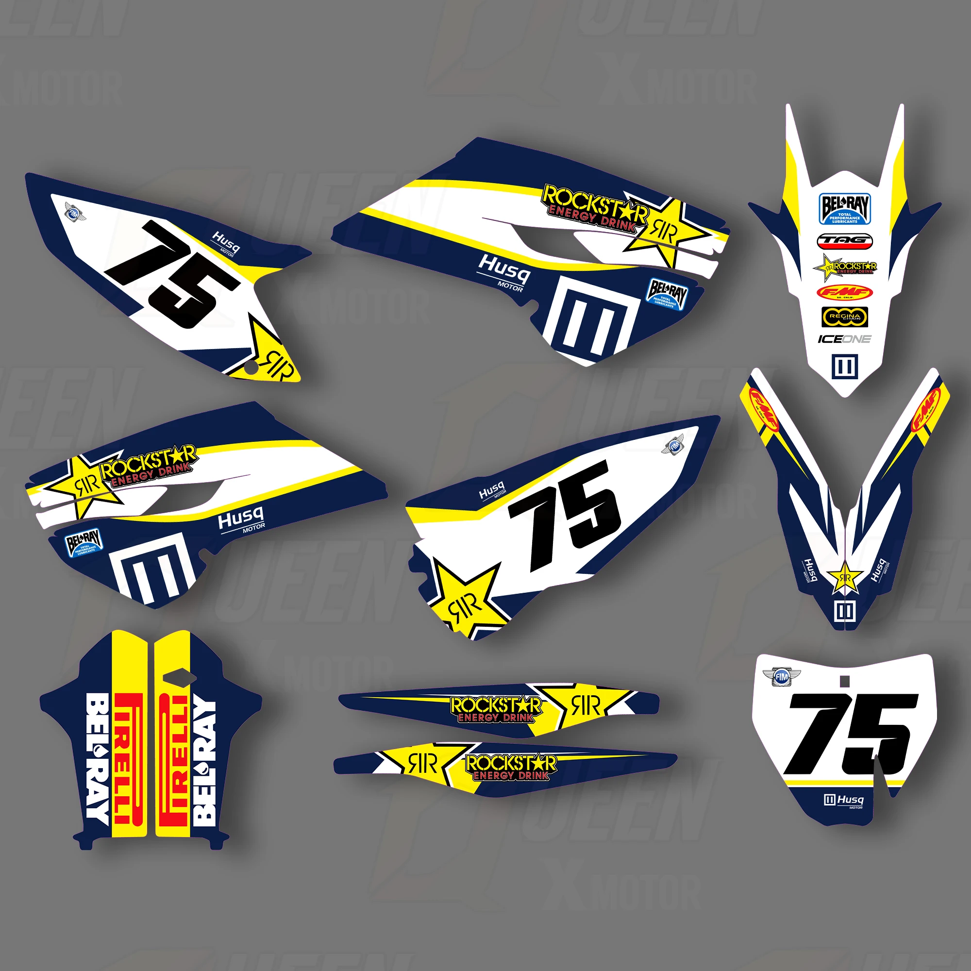  X Custom Team Graphics Decals Stickers Kit  Husqvarna Sticker Decal 2014-15 TC  - £265.92 GBP