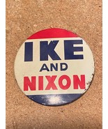 Vintage Ike and Nixon Pin Back Button 3&quot; *Some Wear* DTA - €12,92 EUR