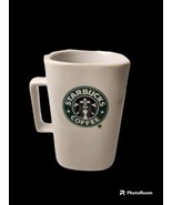  Starbucks 2007 Square Coffee Mug Cup White Classic Green Mermaid Logo 1... - £9.30 GBP