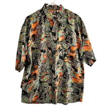 Rafael Silk Shirt multicolor Size M AOP pockets short sleeve button fron... - $25.65