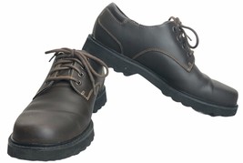 Rockport Hilland Men&#39;s 10M Brown Leather Waterproof Lace Up Dress Casual K73091 - £39.63 GBP