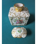 VICTORIAN PERFUME BOTTLE GOLD AND FLOWERS 5 X 3 1/2 X 3&quot; GORGEOUS [*a4PERF] - $2,370.72 MXN