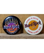 Vintage 1990s 2 HARD ROCK CAFE Pins 25 years of Rock and No Drugs or Nuc... - $29.69