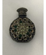 Vtg Czech Coblat Blue Jewelled Perfume  Bottle 2.5&quot; Tall With Dipping Wand - €21,56 EUR
