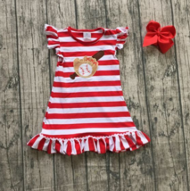 NEW Boutique Baseball Red Striped Sleeveless Girls Dress - £8.82 GBP