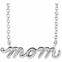 NEW Sterling Silver Petite Mom Script 18" Necklace - £58.83 GBP