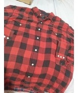 Polo Country Shirt Mens XL Red Plaid Button Up  - $371.04 MXN